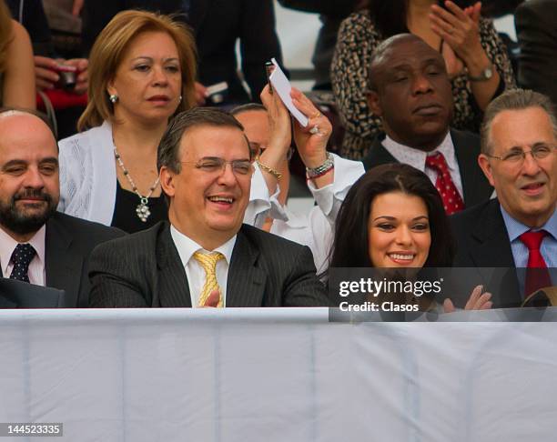 Marcelo Ebrard during the openning parade of the Feria de las Culturas Amigas at Reforma Avenue on May 12, 2012 in Mexico City, Mexico.