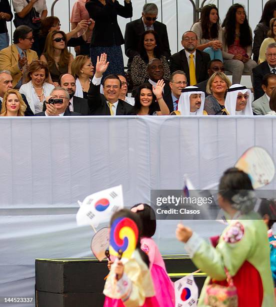 Marcelo Ebrard during the openning parade of the Feria de las Culturas Amigas at Reforma Avenue on May 12, 2012 in Mexico City, Mexico.