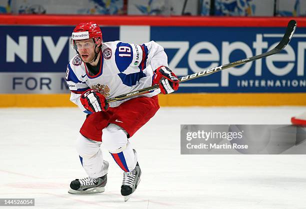 Denis Kokarev of Russia skates against Italy during the IIHF World Championship group S match between Italy and Russia at Ericsson Globe on May 14,...