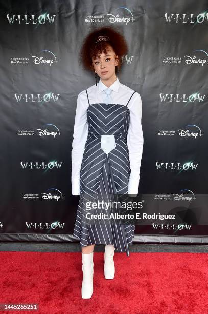 Erin Kellyman attends a special influencer screening of Willow at The Magic Castle in Hollywood, California on November 28, 2022.