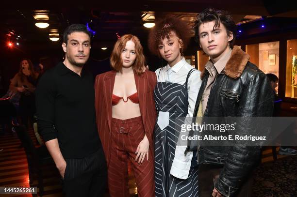 Jonathan Kasdan, Ellie Bamber, Erin Kellyman, and Dempsey Bryk attend a special influencer screening of Willow at The Magic Castle in Hollywood,...