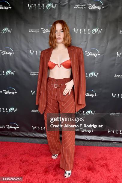 Ellie Bamber attends a special influencer screening of Willow at The Magic Castle in Hollywood, California on November 28, 2022.