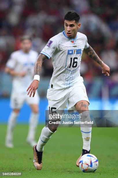 Mathias Olivera of Uruguay during the FIFA World Cup Qatar 2022 Group H match between Portugal and Uruguay at Lusail Stadium on November 28, 2022 in...