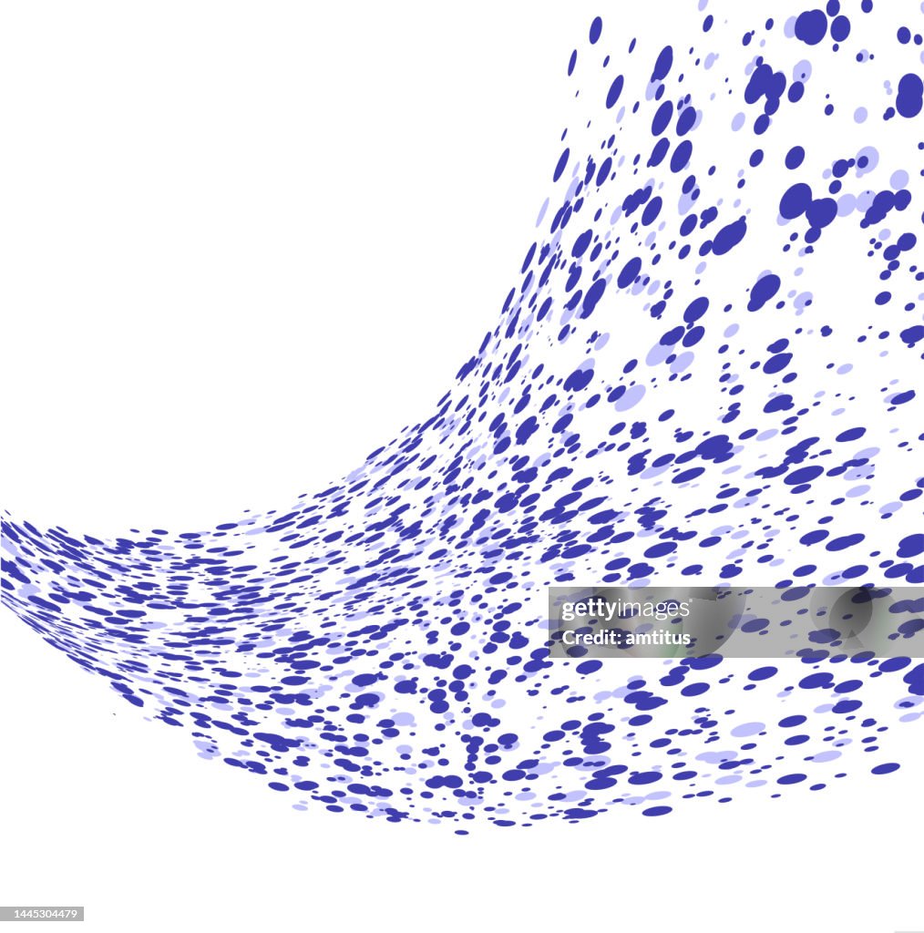 Blue particles wave