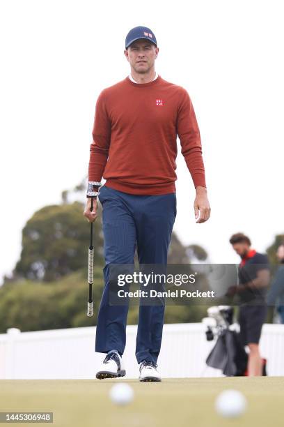 Adam Scott of Australia in action ahead of the 2022 ISPS HANDA Australian Open at Kingston Heath Golf Club on November 29, 2022 in Melbourne,...