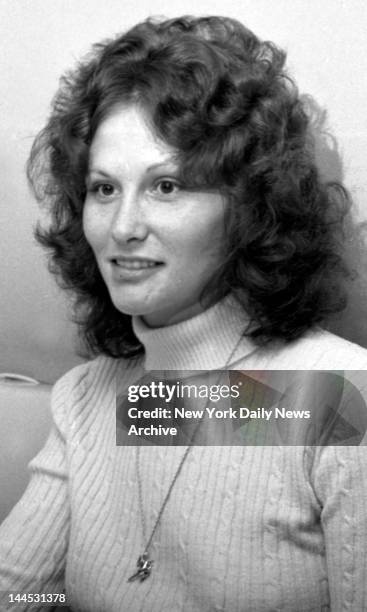 Actress Linda Lovelace aka Linda Susan Boreman being interviewed at Delsomma Restaurant, 266 W. 47 St., NYC.