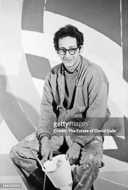 Painter and printmaker Frank Stella poses for a portrait on November 15, 1967 in his studio in New York City, New York.