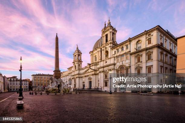 sunrise at piazza navona, rome, italy - fountain of the four rivers stock pictures, royalty-free photos & images