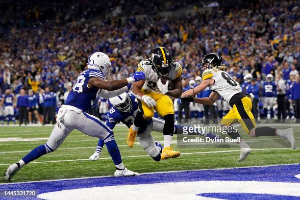 Benny Snell Jr. #24 of the Pittsburgh Steelers scores a touchdown against the Indianapolis Colts during the fourth quarter in the game at Lucas Oil...