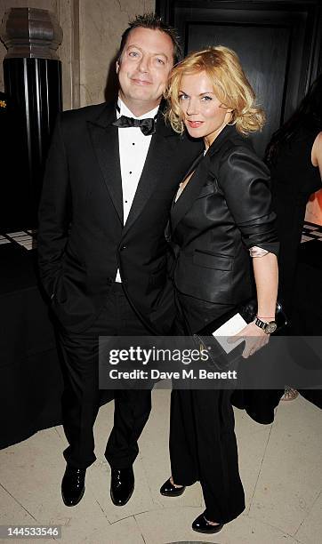 Matthew Freud and Geri Halliwell attend the Marie Curie Cancer Fundraiser hosted by Heather Kerzner at Claridge's Hotel on May 15, 2012 in London,...