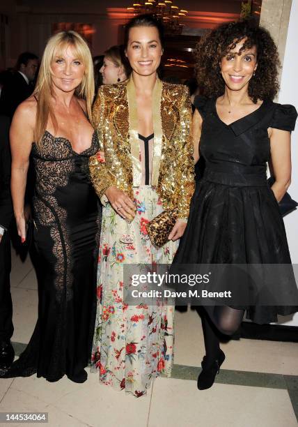 Meg Mathews, Yasmin Le Bon and Jeanette Calliva attend the Marie Curie Cancer Fundraiser hosted by Heather Kerzner at Claridge's Hotel on May 15,...