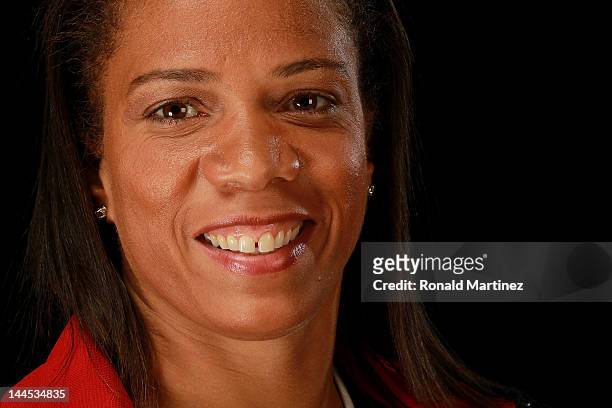 Paralympic track and field athlete, April Holmes, poses for a portrait during the 2012 Team USA Media Summit on May 15, 2012 in Dallas, Texas.