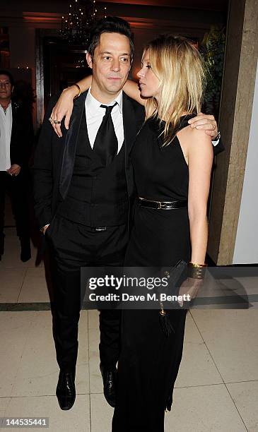 Jamie Hince and Kate Moss attend the Marie Curie Cancer Fundraiser hosted by Heather Kerzner at Claridge's Hotel on May 15, 2012 in London, England.