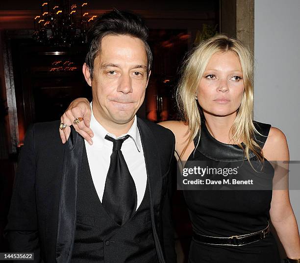 Jamie Hince and Kate Moss attend the Marie Curie Cancer Fundraiser hosted by Heather Kerzner at Claridge's Hotel on May 15, 2012 in London, England.