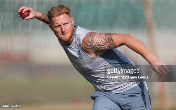Ben Stokes of England pictured during a Nets Session ahead of the First Test match at Rawalpindi Cricket Stadium on November 29, 2022 in Rawalpindi,...