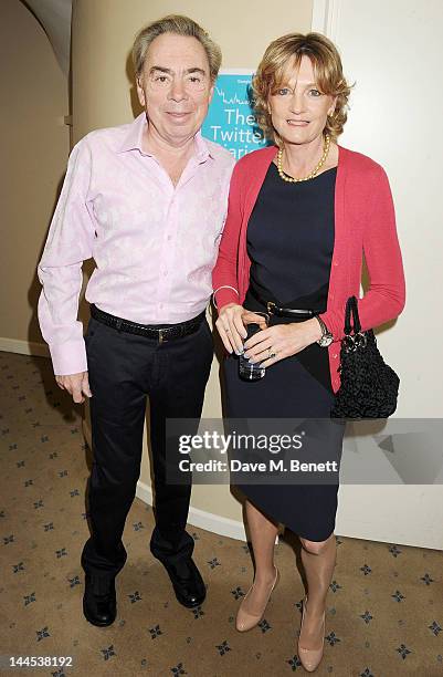 Lord Andrew Lloyd Webber and Lady Madeleine Lloyd Webber attend the launch of "The Twitter Diaries", a new ebook by Georgie Thompson and Imogen Lloyd...
