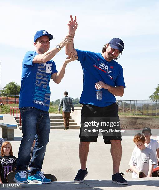 Rob Dyrdek with skate park designer at the Penn Valley Skatepark ribbon cutting ceremony hosted by Rob Dyrdek Foundation and Street League...