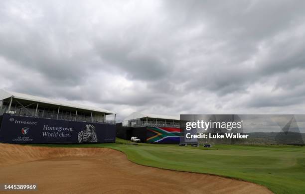 View of the 18th greenprior to the Investec South African Open Championship at Blair Atholl Golf & Equestrian Estate on November 29, 2022 in...