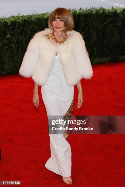 Anna Wintour attends the "Schiaparelli And Prada: Impossible Conversations" Costume Institute Gala at the Metropolitan Museum of Art on May 7, 2012...