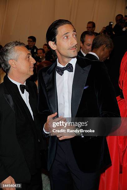 Adrien Brody attends the "Schiaparelli And Prada: Impossible Conversations" Costume Institute Gala at the Metropolitan Museum of Art on May 7, 2012...