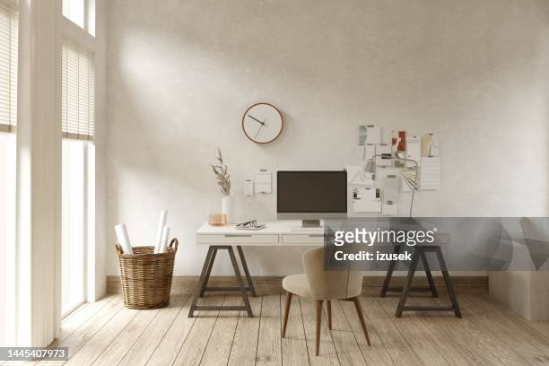desk and chair in the room - homeoffice 個照片及圖片檔