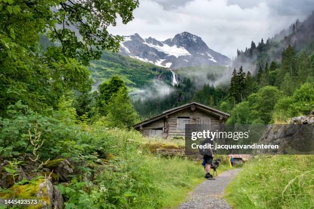 la vallée de l’obersteinberg, vallée de lauterbrunnen, suisse - lauterbrunnen photos et images de collection