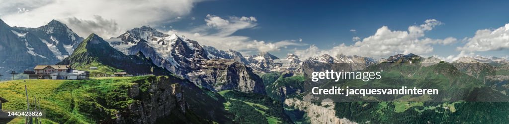 Faszinierende Aussicht auf die Jungfrau (Berner Alpen) und das Lauterbrunnental vom Männlichen aus gesehen