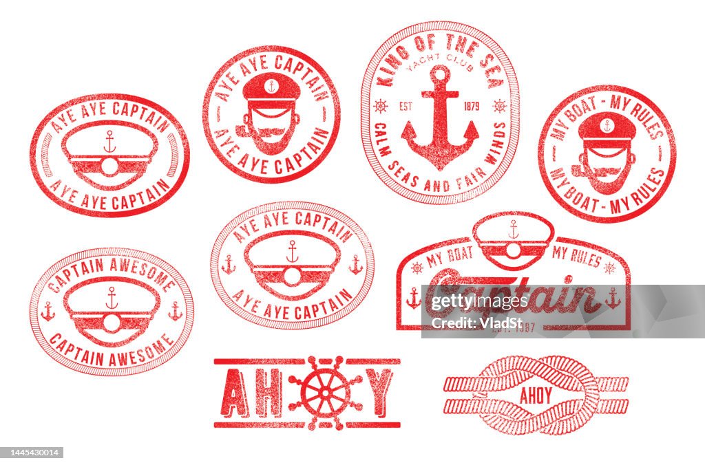 Ship Captain Sea Sailor Nautical Rubber Stamps