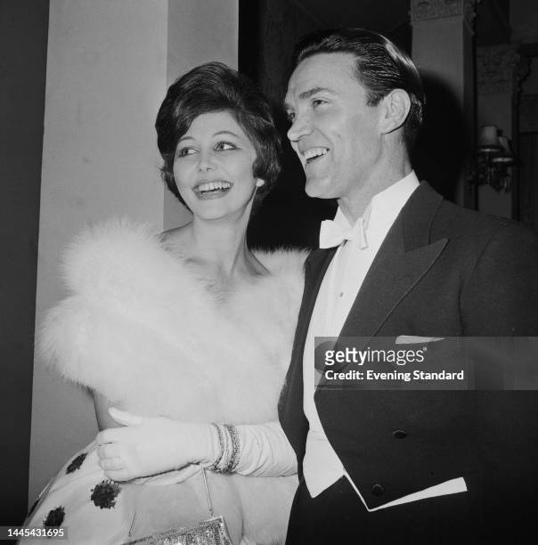 British actor Gordon Boyd with Miss Australia Rosemary Fenton at an event on February 13th, 1961.