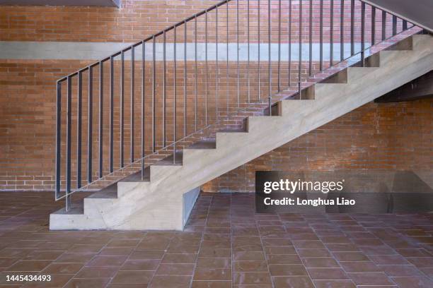 red brick walls and concrete stairs - 上海 stock pictures, royalty-free photos & images