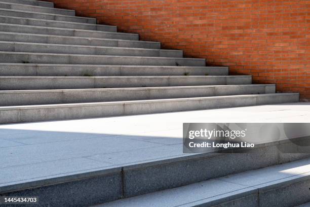 red brick walls and concrete stairs - 上海 stock pictures, royalty-free photos & images