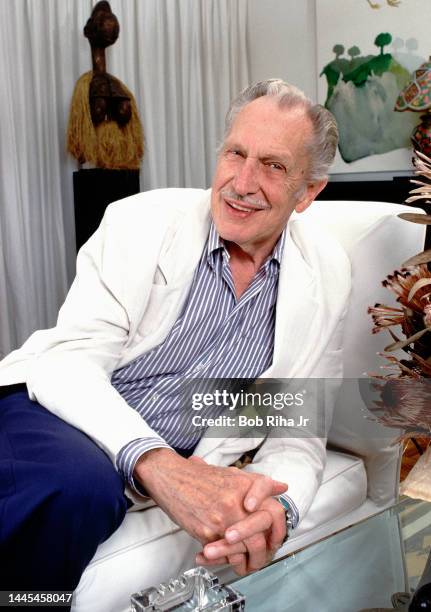 Actor Vincent Price at his home, July 1, 1987 in Los Angeles, California.