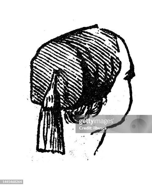 stockillustraties, clipart, cartoons en iconen met antique engraving illustration: fez - fez hoed