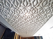 pattern room ceiling with white relief