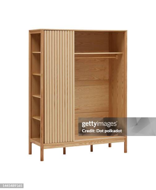 Modern wooden cabinet isolated on white background with clipping path modern wooden cabinet isolated white background