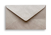 brown craft closed envelope isolated white