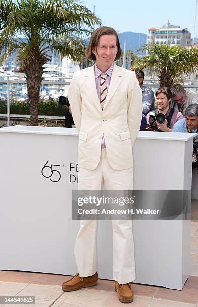 Wes Anderson poses at the "Moonrise Kingdom" photocall during the 65th Annual Cannes Film Festival at Palais des Festivals on May 16, 2012 in Cannes,...