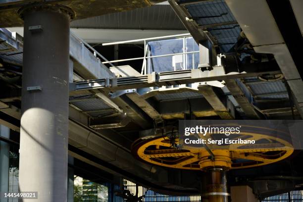 the montjuïc cable car, barcelona - cable pulley wheels stock pictures, royalty-free photos & images