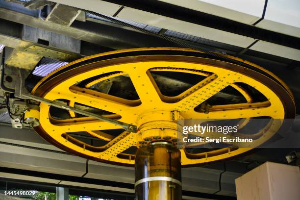 the montjuïc cable car, barcelona - cable pulley wheels stock pictures, royalty-free photos & images