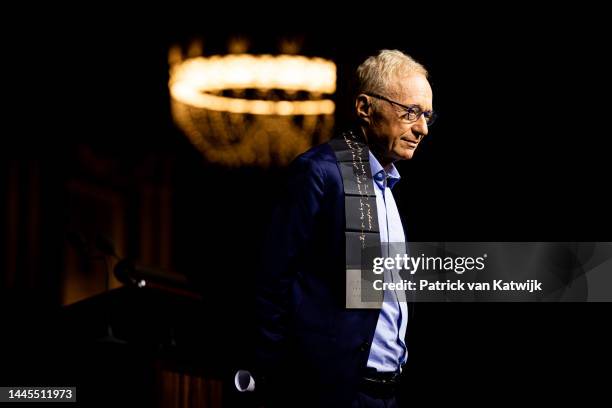 Isreali writer David Grossman after beging decorated with the Erasmus Prize 2022 at The Royal Palace on November 29, 2022 in Amsterdam, Netherlands.