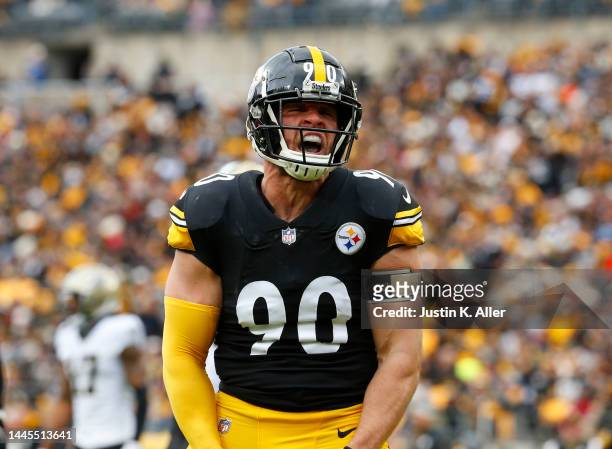 Watt of the Pittsburgh Steelers in action against the New Orleans Saints on November 13, 2022 at Acrisure Stadium in Pittsburgh, Pennsylvania.