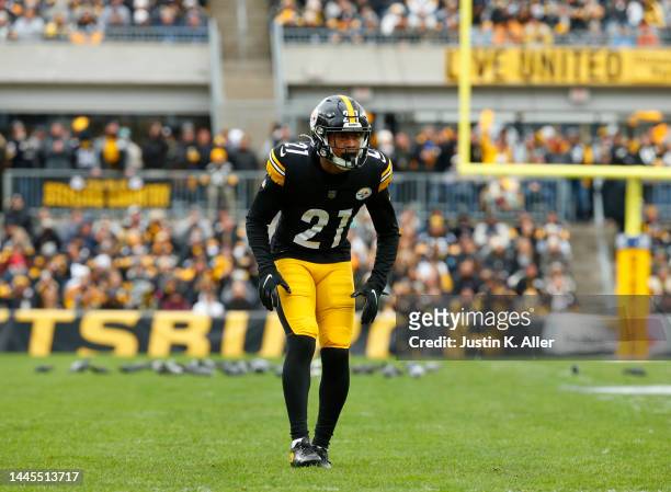 Tre Norwood of the Pittsburgh Steelers in action against the New Orleans Saints on November 13, 2022 at Acrisure Stadium in Pittsburgh, Pennsylvania.