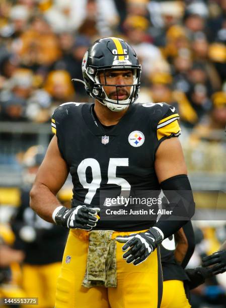 Chris Wormley of the Pittsburgh Steelers in action against the New Orleans Saints on November 13, 2022 at Acrisure Stadium in Pittsburgh,...