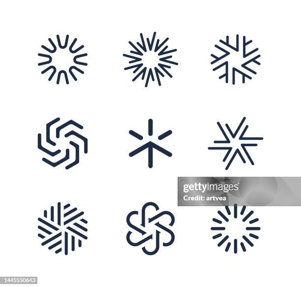 logo elements design - rounded star stock illustrations
