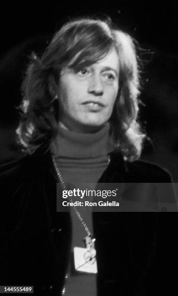 Robin Gibb attends the rehearsals for "A Gift of Song" UNICEF Concert on January 19, 1979 at the United Nations in New York City.