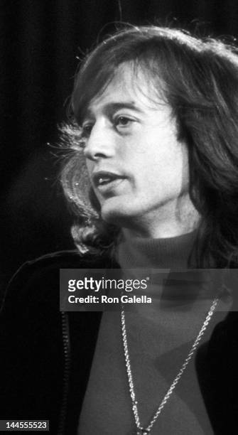 Robin Gibb attends the rehearsals for "A Gift of Song" UNICEF Concert on January 19, 1979 at the United Nations in New York City.
