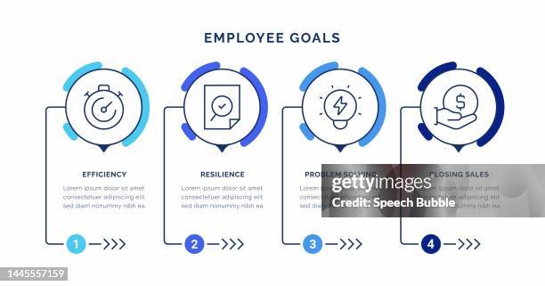 employee goals infographic concepts - sales executive stock illustrations