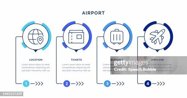 airport infographic concepts - boarding pass infographic stock illustrations