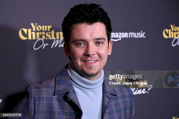 Asa Butterfield attends the "Your Christmas Or Mine?" Special Screening at The Curzon Mayfair on November 29, 2022 in London, England.