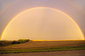 Rainbow at Redberry Lake, Saskatchewan, Canada